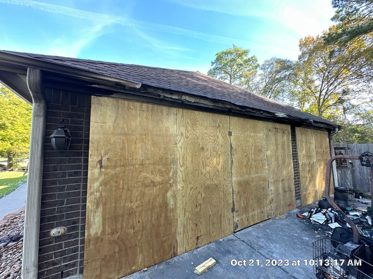 Fire damage assessment and restoration work in progress