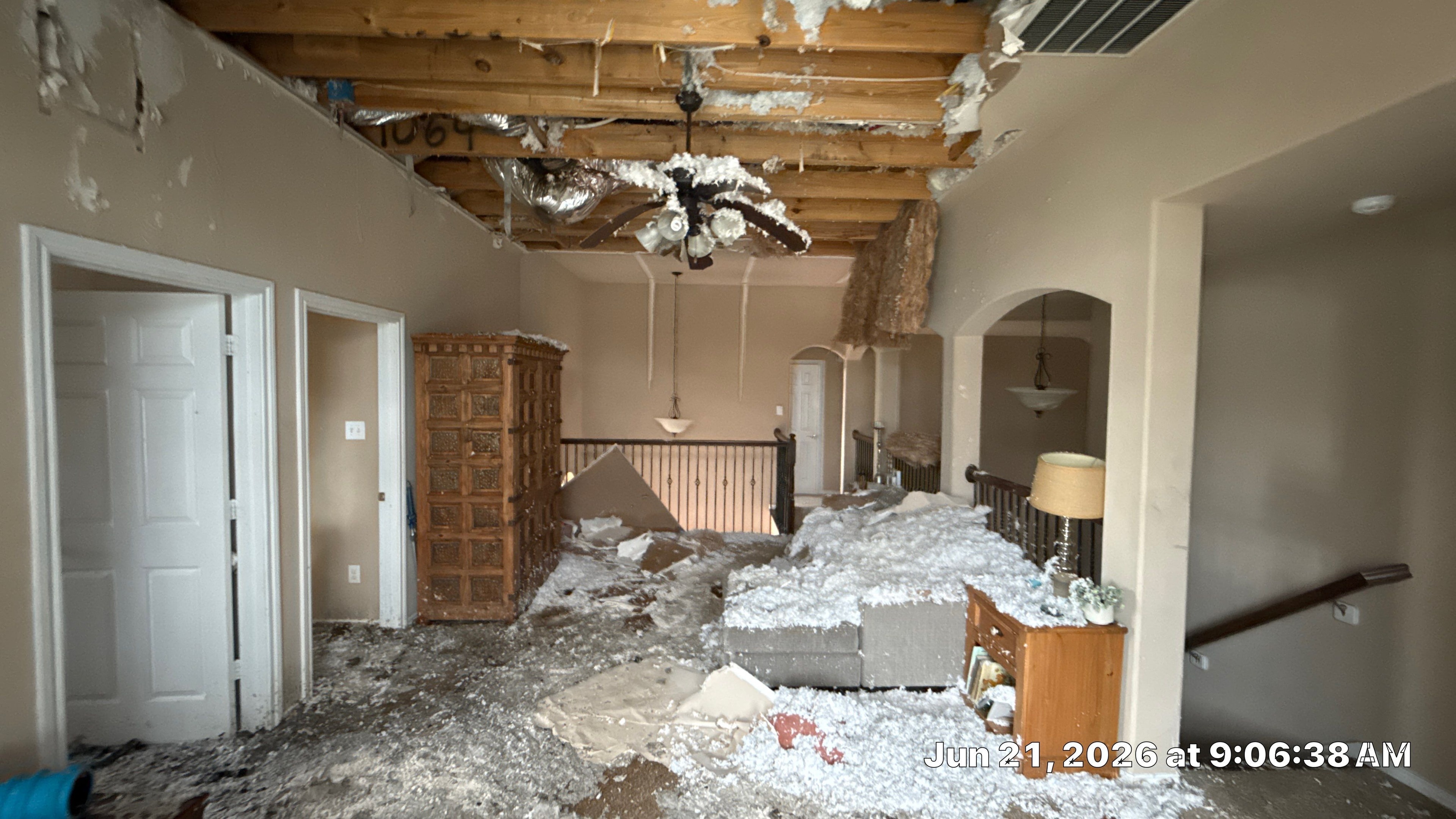 Fire damage restoration project