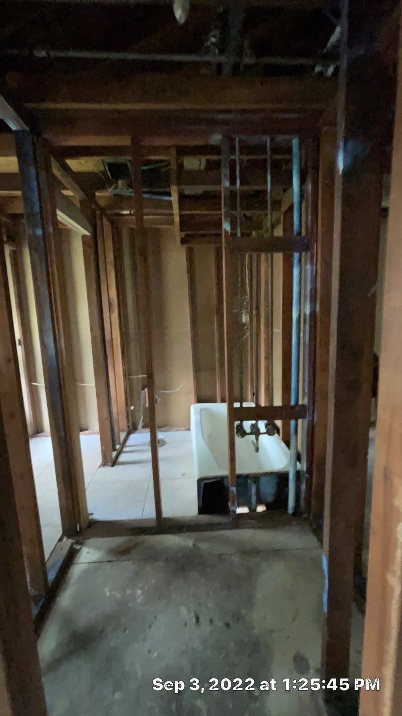 Fire damage restoration project